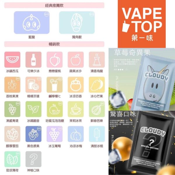 〖 VapeTop第一味 〗Cloudy 通用彈